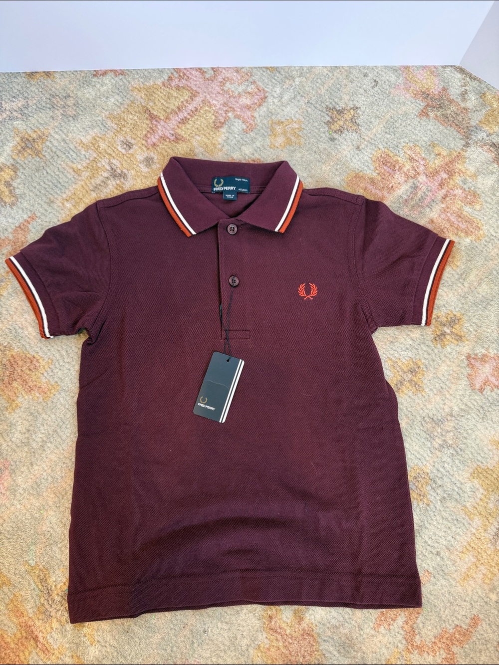 Fred Perry Boy’s Burgundy Twin Tipped Polo with Contrast Trim